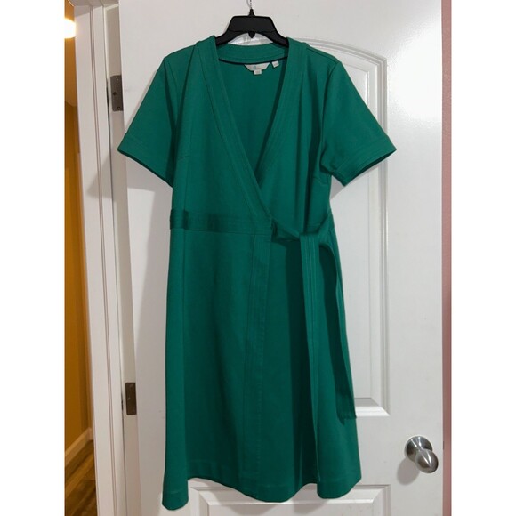 Boden Mira Women’s Ponte Knit Green True Wrap Dress size 12US/16UK NWOT Holidays - Picture 4 of 8